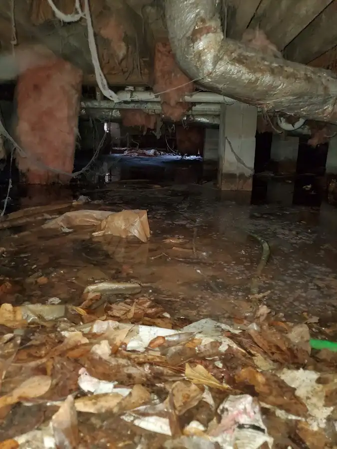Crawl space flood assessment for Commercial Water Damage Restoration in Ontario